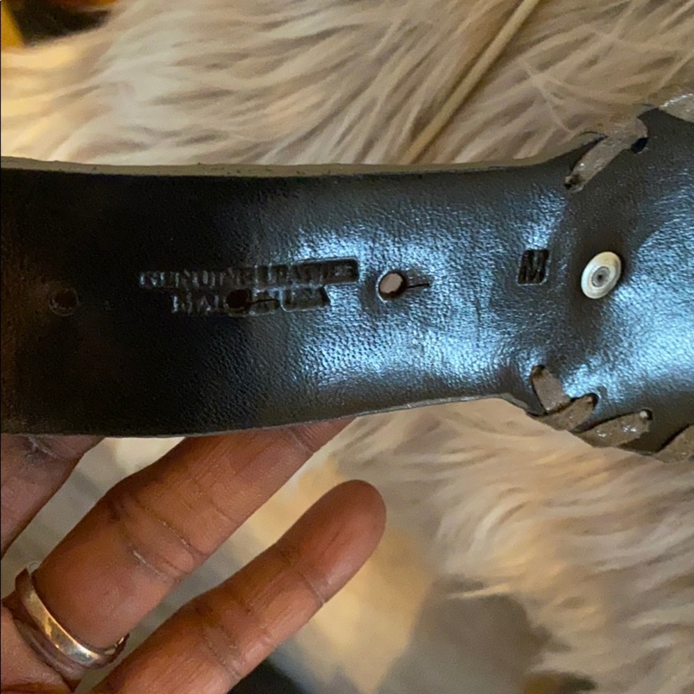 Sandy Duftler- gray leather belt with silver - Picture 7 of 7